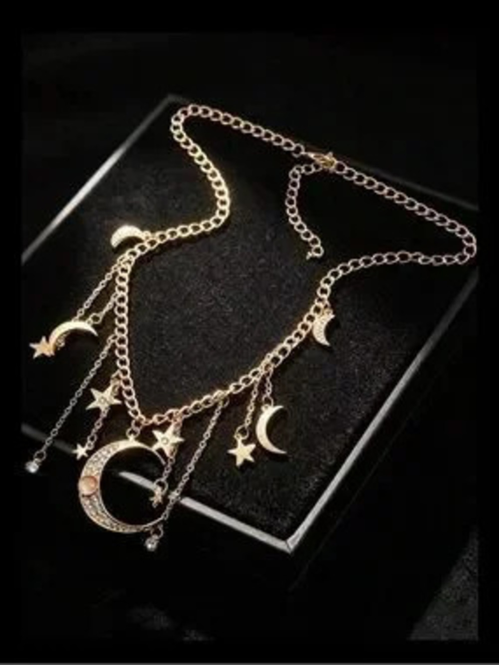 Luxe Celestial Moon and Star Layered Necklace